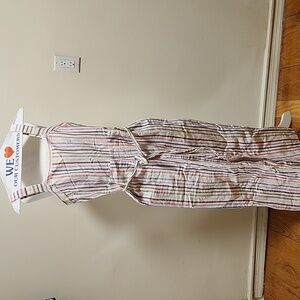 Gap women multi stripe lined jumpsuit, linen/cotton Size 0